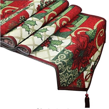ykalf家居装饰品的圣诞铃声桌旗和餐垫餐桌，4个13×17”和1个13×70 